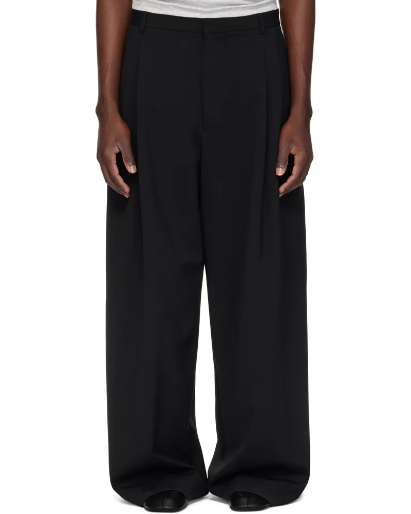 LU'U DAN Black Jumbo Wide Leg Trousers Black