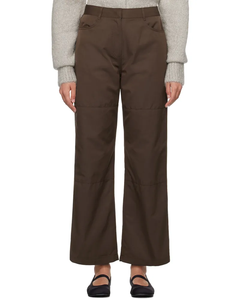 AMOMENTO Brown Straight-Fit Trousers Brown