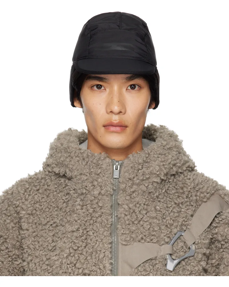 Heliot Emil Black Ophitic Reversible Cap Nylon