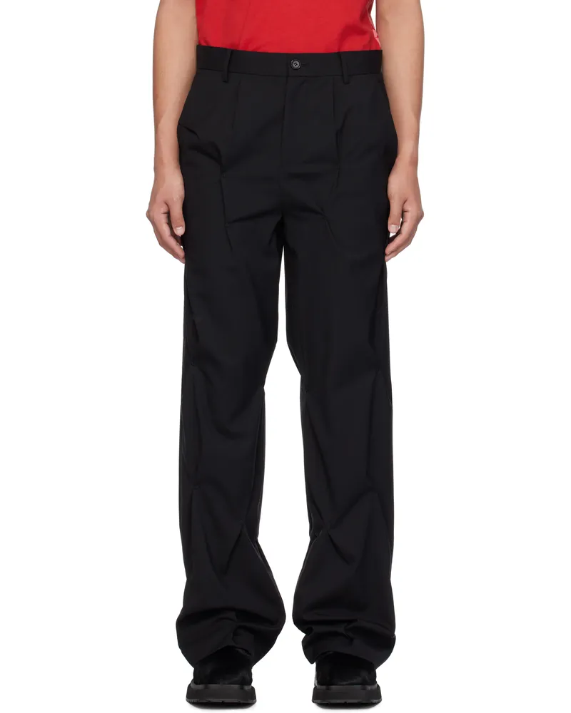 KUSIKOHC Black Tailored Rivet Trousers