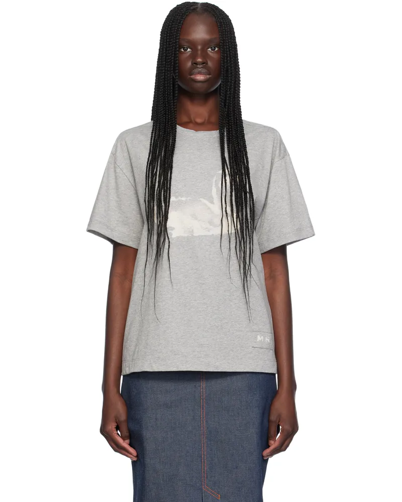 Meryll Rogge Gray Printed-Graphic T-Shirt Grey