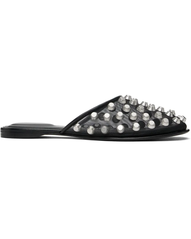 Alexander Wang Black Rhodes Flat Slippers Black