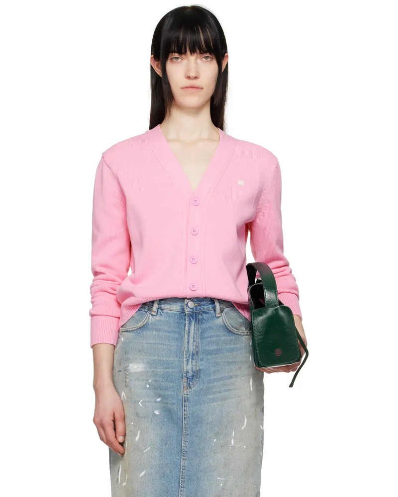 Acne Studios Pink V-Neckline Cardigan Drm
