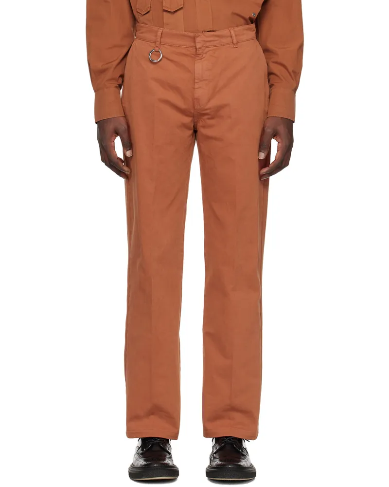 Études Studio Red Bumper Trousers Brown