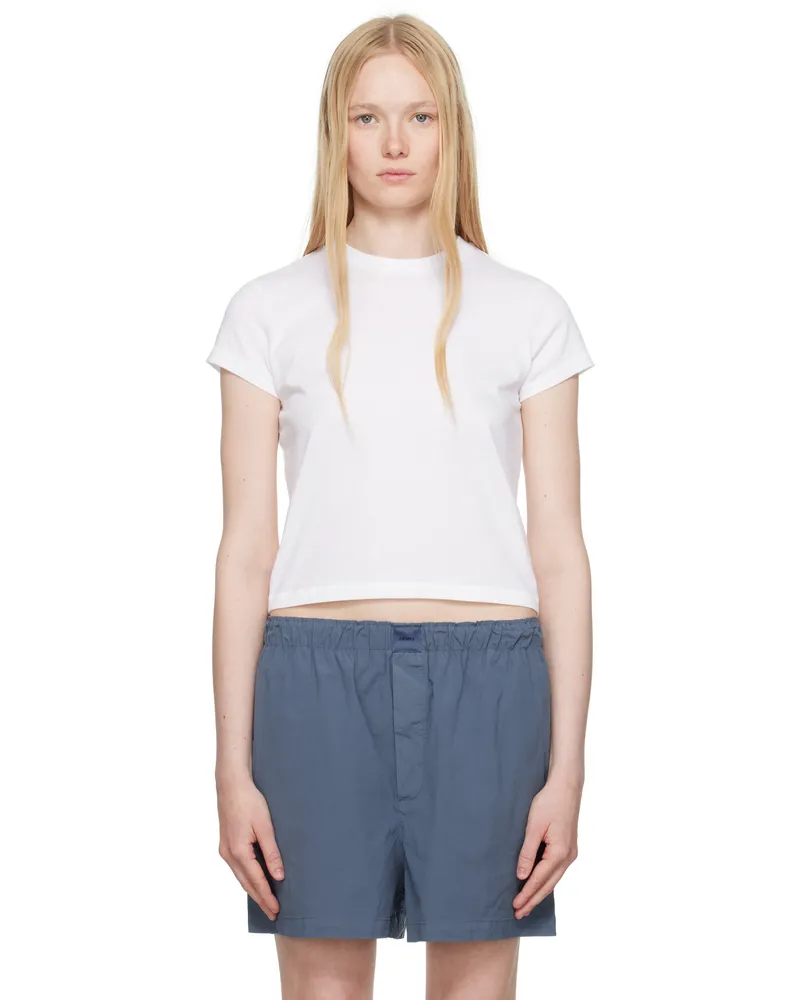 SKIMS Blue Cotton Poplin Boxers Harbor