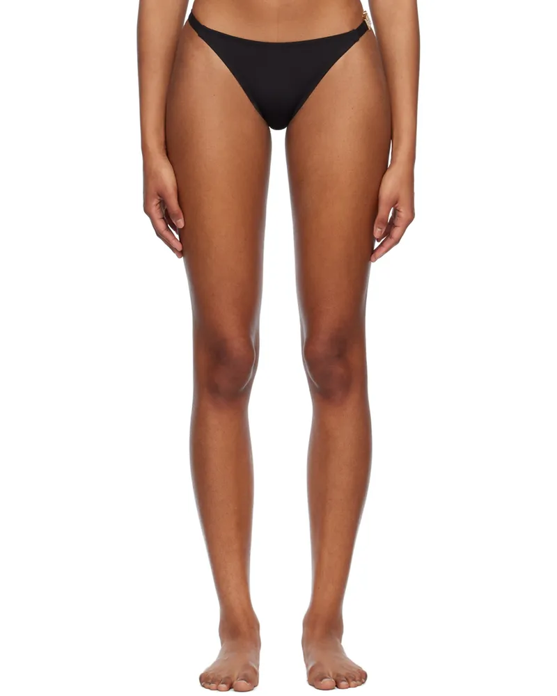 Moschino Black Crystal-Cut Bikini Bottoms 0555