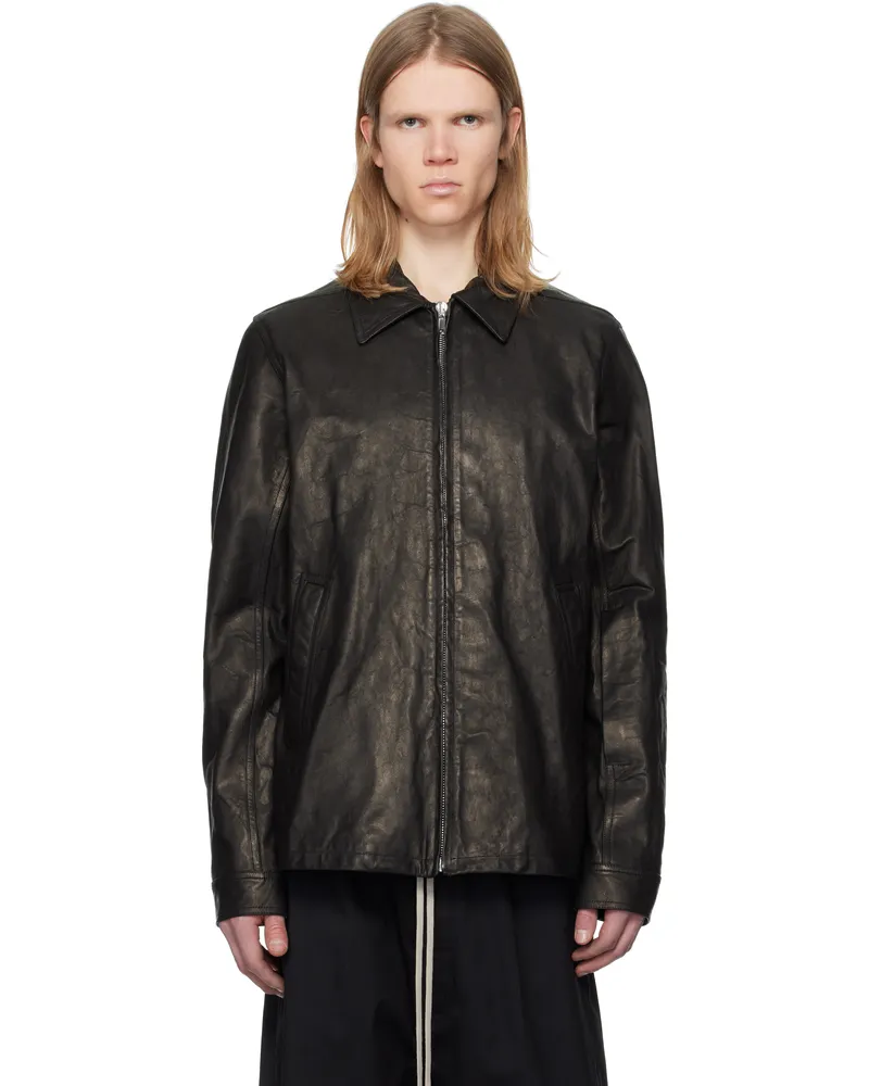 Rick Owens Black Hollywood Brad Leather Jacket 09