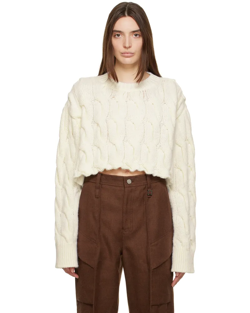 HALFBOY Off-White Cropped Sweater Cream