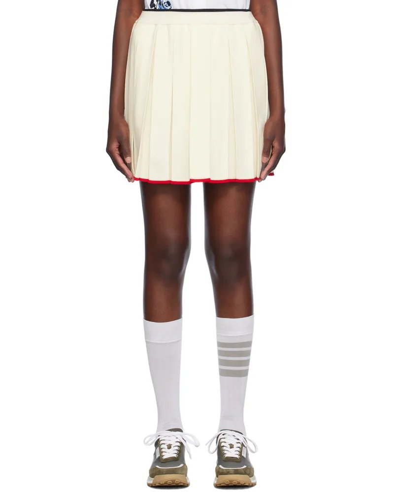 Thom Browne Off-White Pleated Miniskirt 100