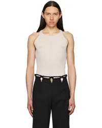 Dion Lee White Semi-Sheer Tank Top Ivory