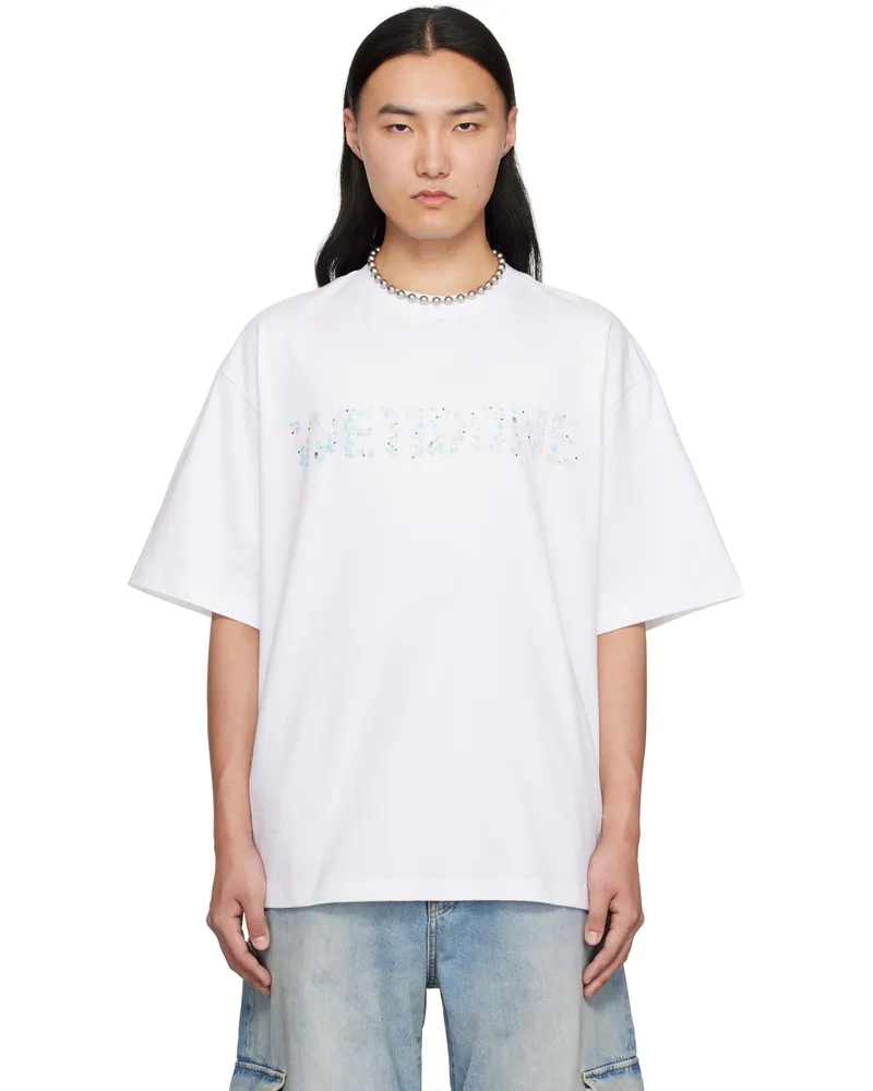 WE 11 DONE White Sparkle Logo T-shirt White