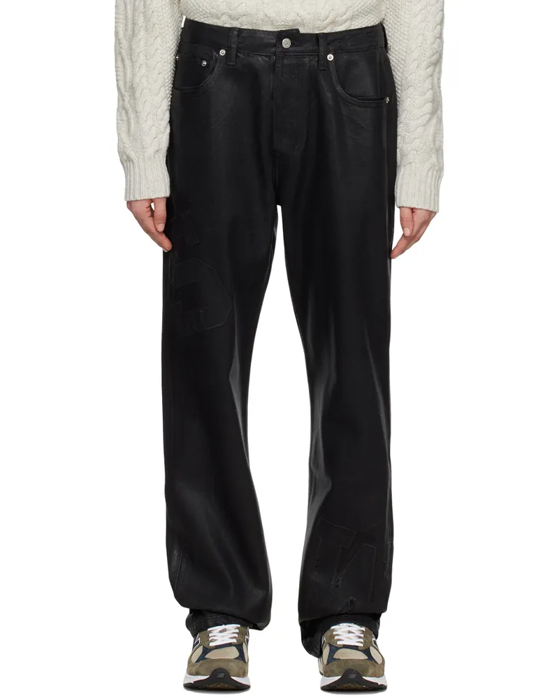 Saintwoods Black Waxed Jeans Black