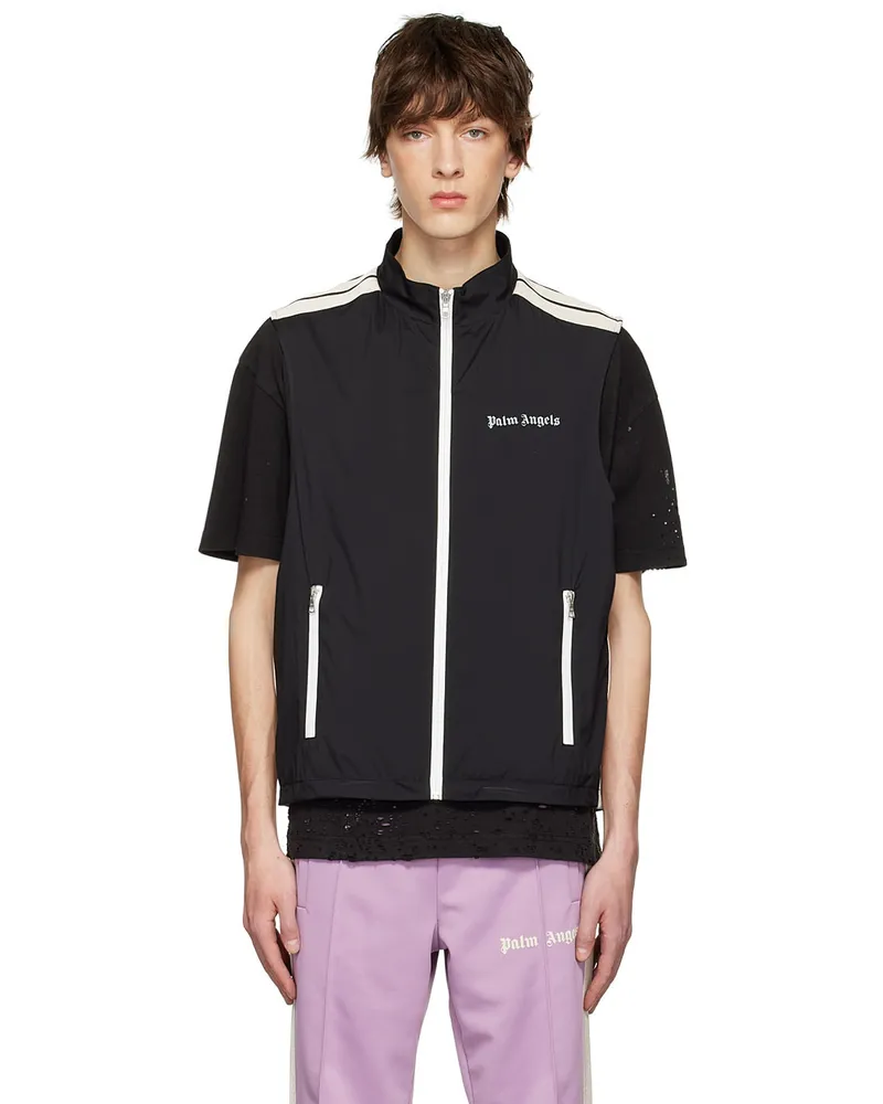 Palm Angels Black Nylon Vest Black