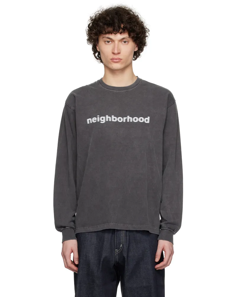 Neighborhood Gray NH. LS-3 T-shirt Black