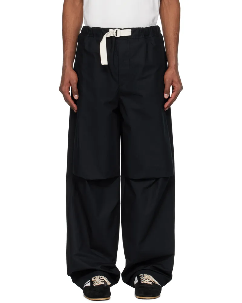 Jil Sander Navy Belted Trousers 400