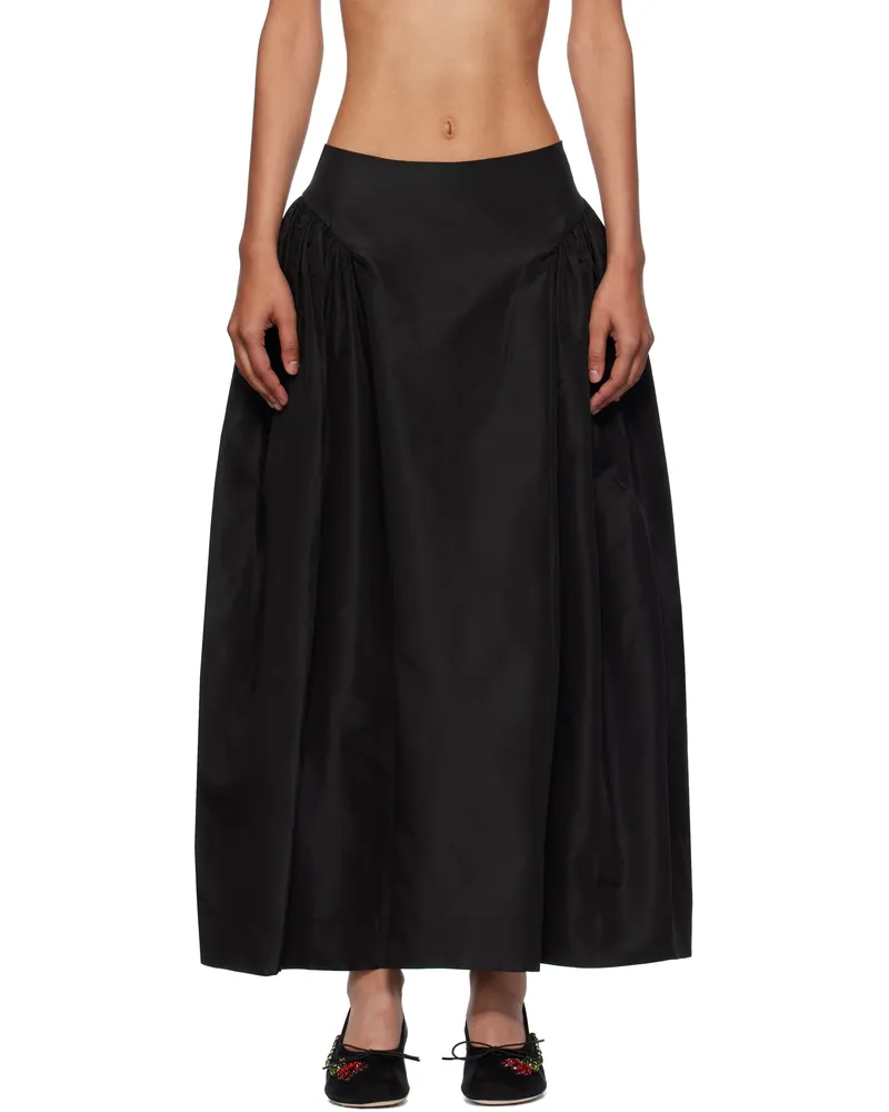 Simone Rocha Black Hip Detail Bind Maxi Skirt Black