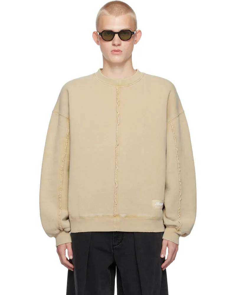 Axel Arigato Tan Chopped Distressed Sweatshirt Camel