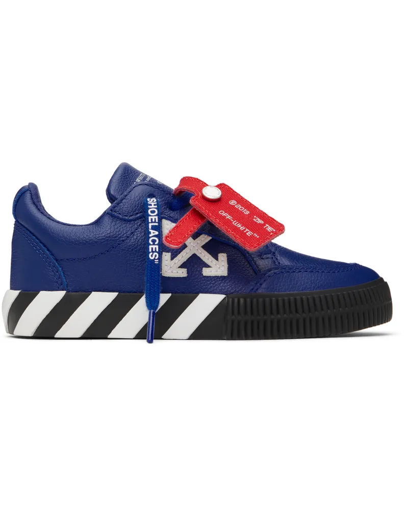 OFF-WHITE Kids Blue Vulcanized Leather Sneakers Blue