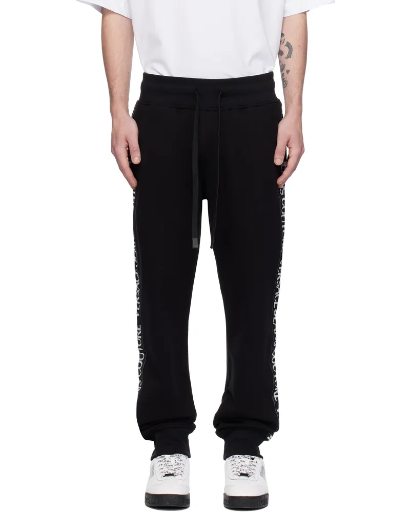 Versace Jeans Black Logo Tape Sweatpants E899-black