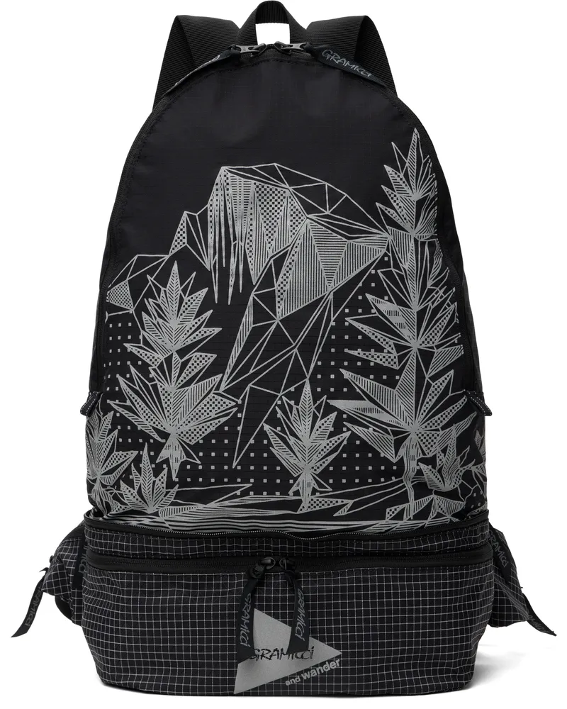 and wander Black Gramicci Edition 2Way Ripstop Backpack Black