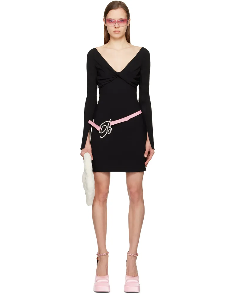 Blumarine Black Twisted Minidress N0990