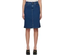 Blue Signature Denim Midi Skirt