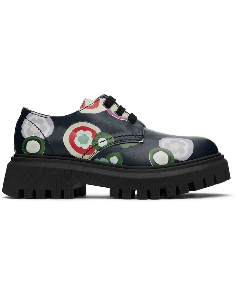 Marni Kids Navy Floral Derbys Var.