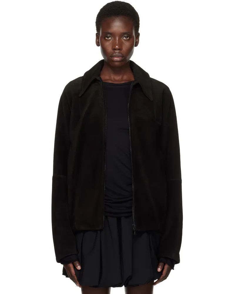 AARON ESH Black Pigskin Suede Jacket Black