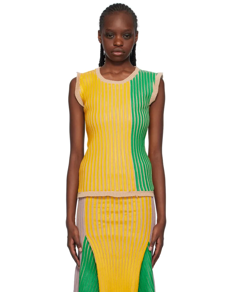 Stanley Raffington SSENSE Exclusive Green & Yellow Tank Top Yellow
