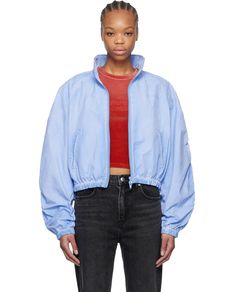 Alexander Wang Blue Ruched Track Jacket Washed