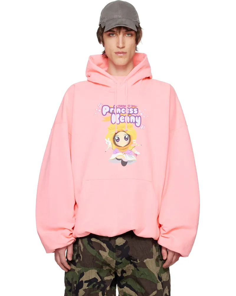 VETEMENTS Pink 'Princess Kenny' Cropped Boxy Hoodie Hot