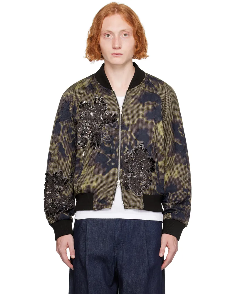 Dries van Noten Brown Embellished Bomber Jacket 703