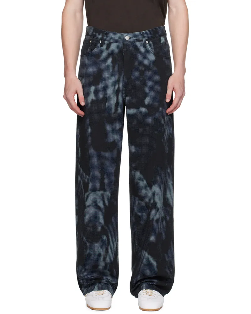 Dries van Noten Blue Pattern Jeans 509