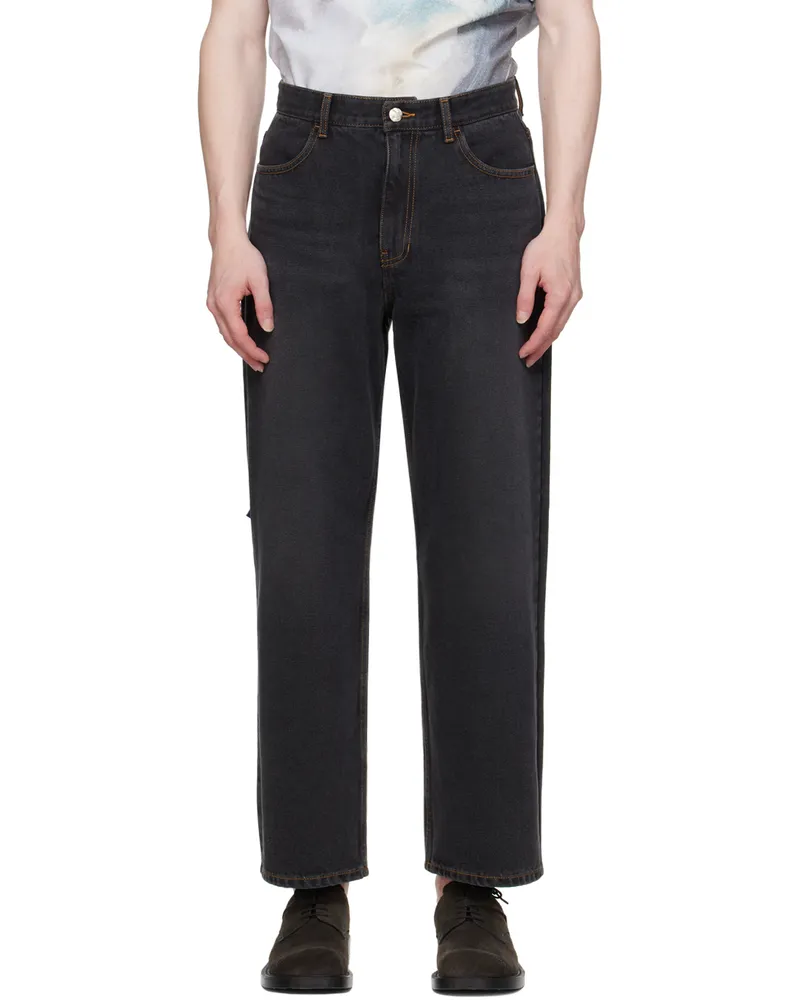 Adererror Black Significant Tag Jeans Noir