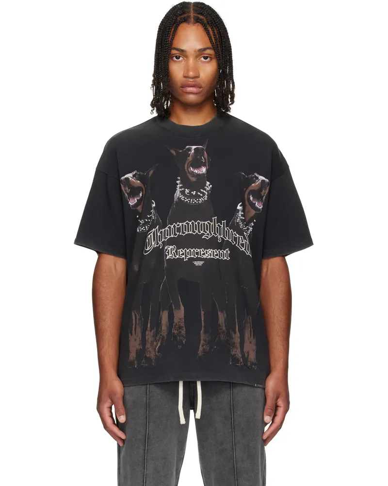 REPRESENT Black 'Thoroughbred' T-shirt Vintage