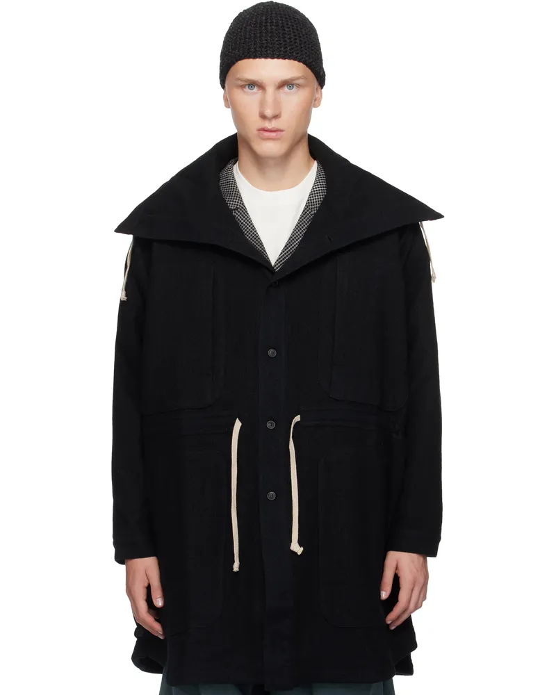 Jan-Jan Van Essche Black O-Project Teddy Wool Jacket Black