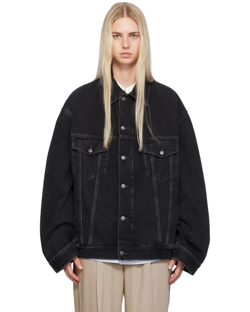 Acne Studios Black Oversized Denim Jacket Black