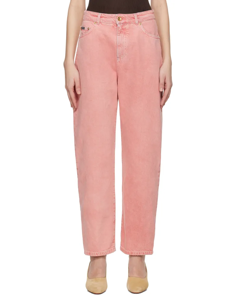 Dolce & Gabbana Pink Five Pockets Regular Waist Jeans S9001