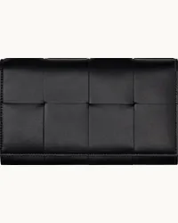 Bottega Veneta Black Long Wallet Black-silver