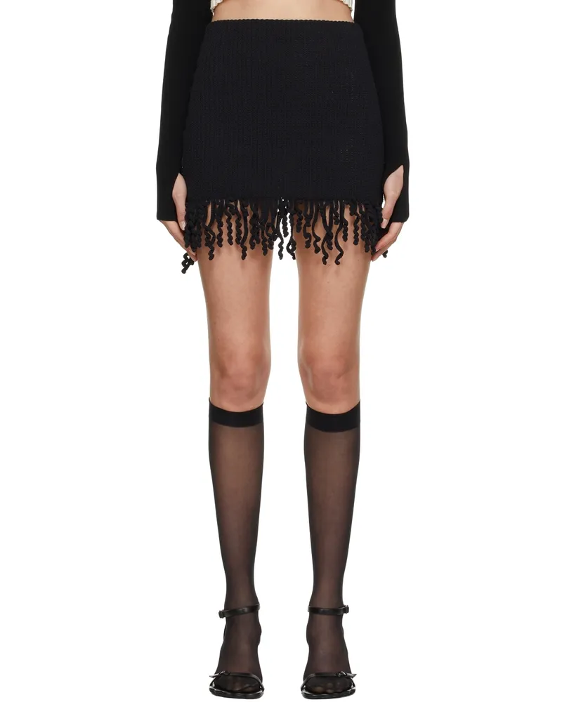 Dion Lee Black Cotton Miniskirt Black