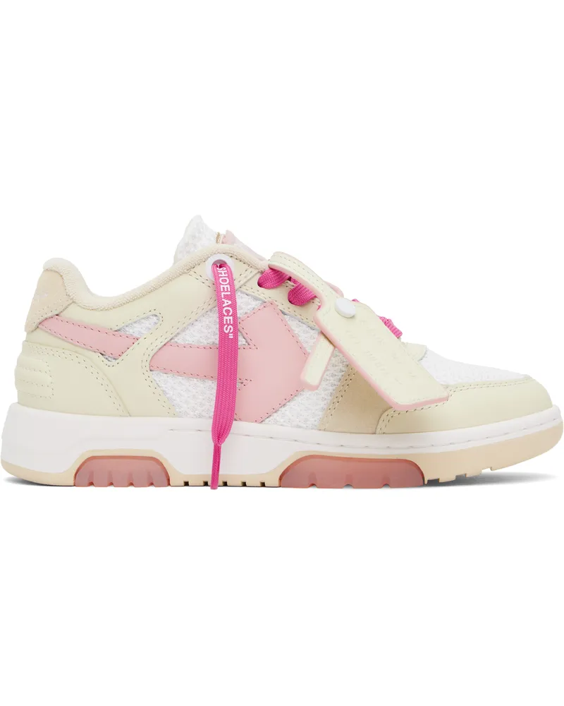 OFF-WHITE Pink & Beige Slim Out Of Office Sneakers Soft