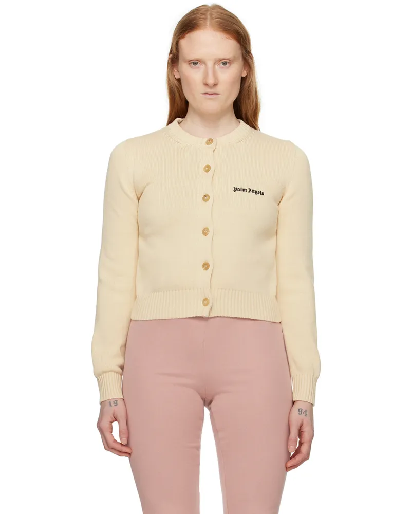Palm Angels Off-White Embroidered Sweater Off