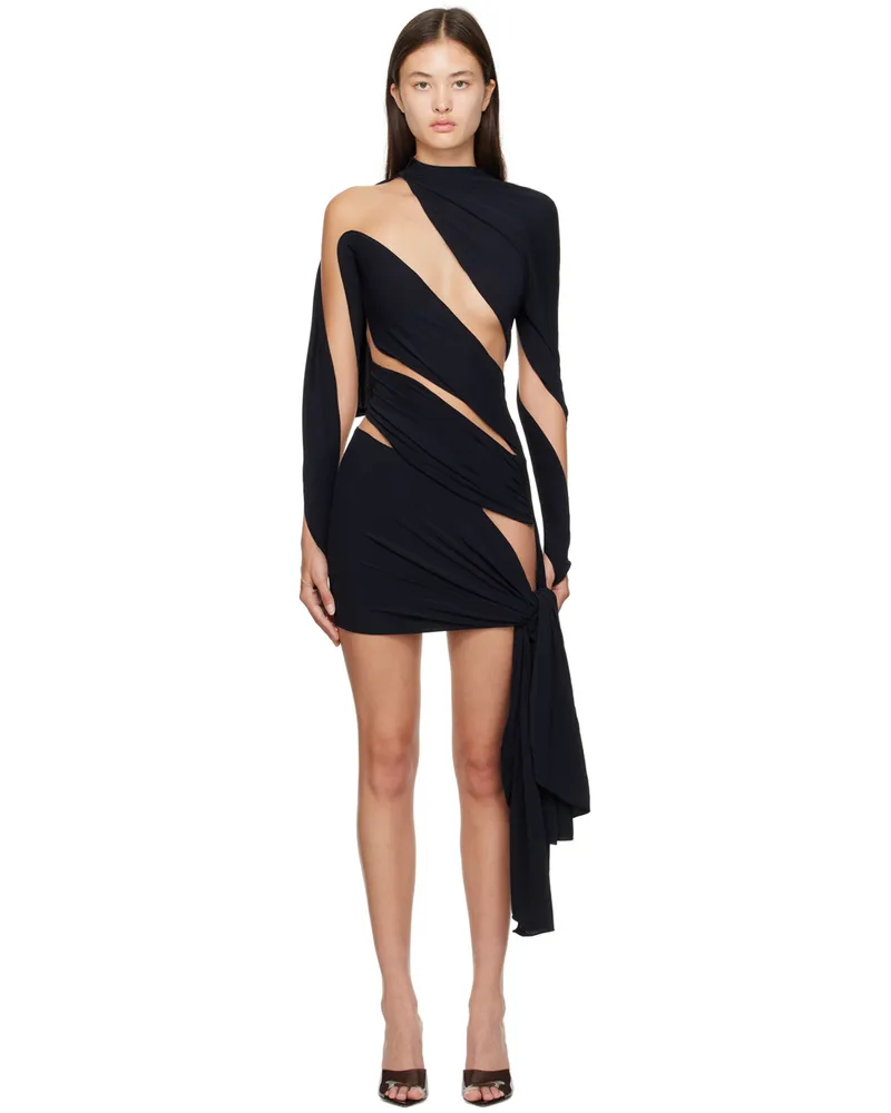Thierry Mugler Black Wrap Minidress 19991