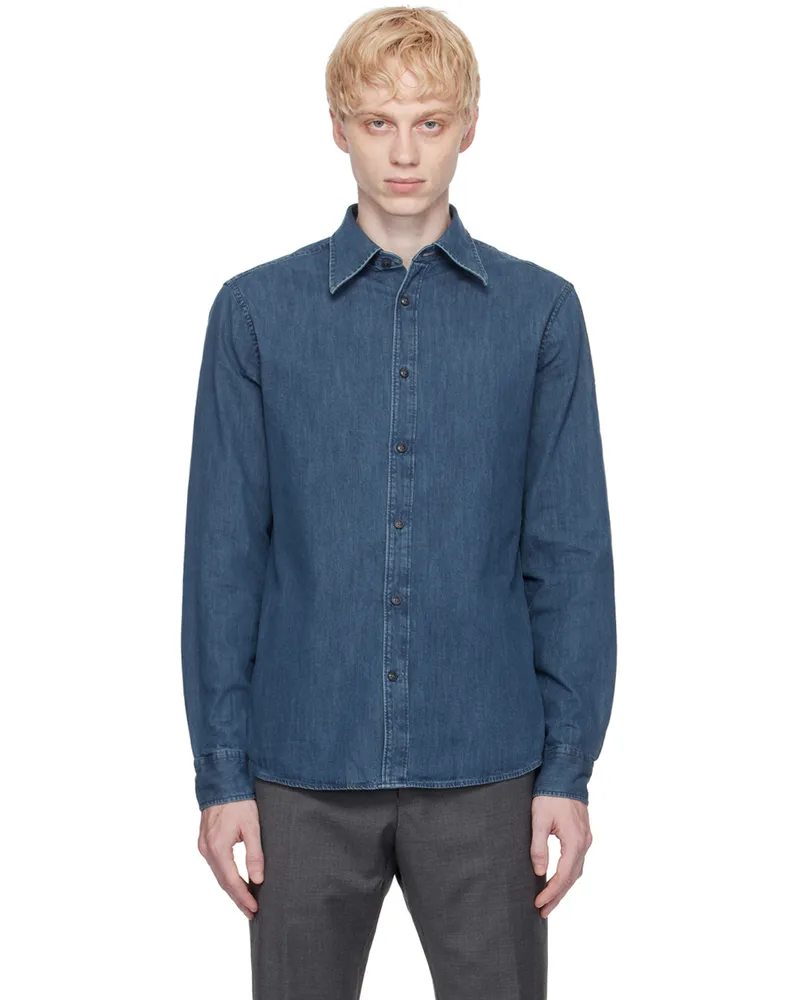 Tiger of Sweden Blue Amadeeos Denim Shirt 2c3denim