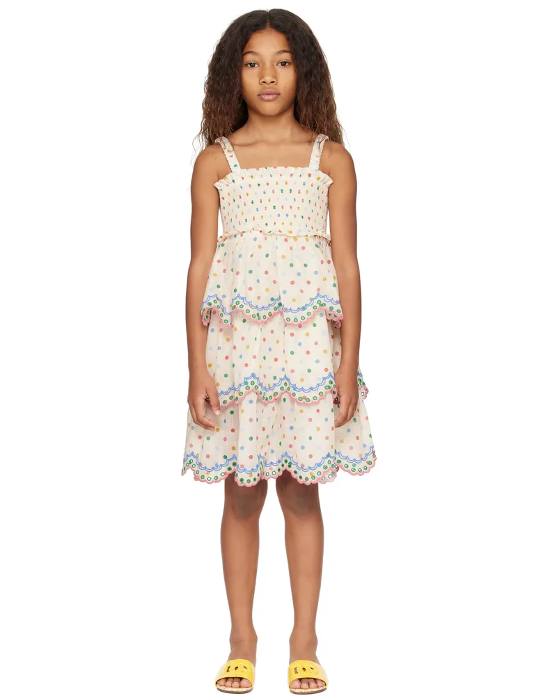 Zimmermann Kids Off-White Everley Embroidery Dress Crplkdt