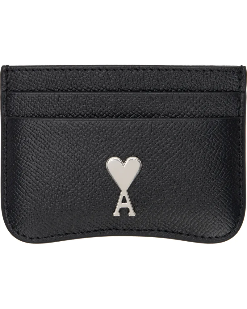 AMI Paris Black Leather Paris Paris Card Holder 0014