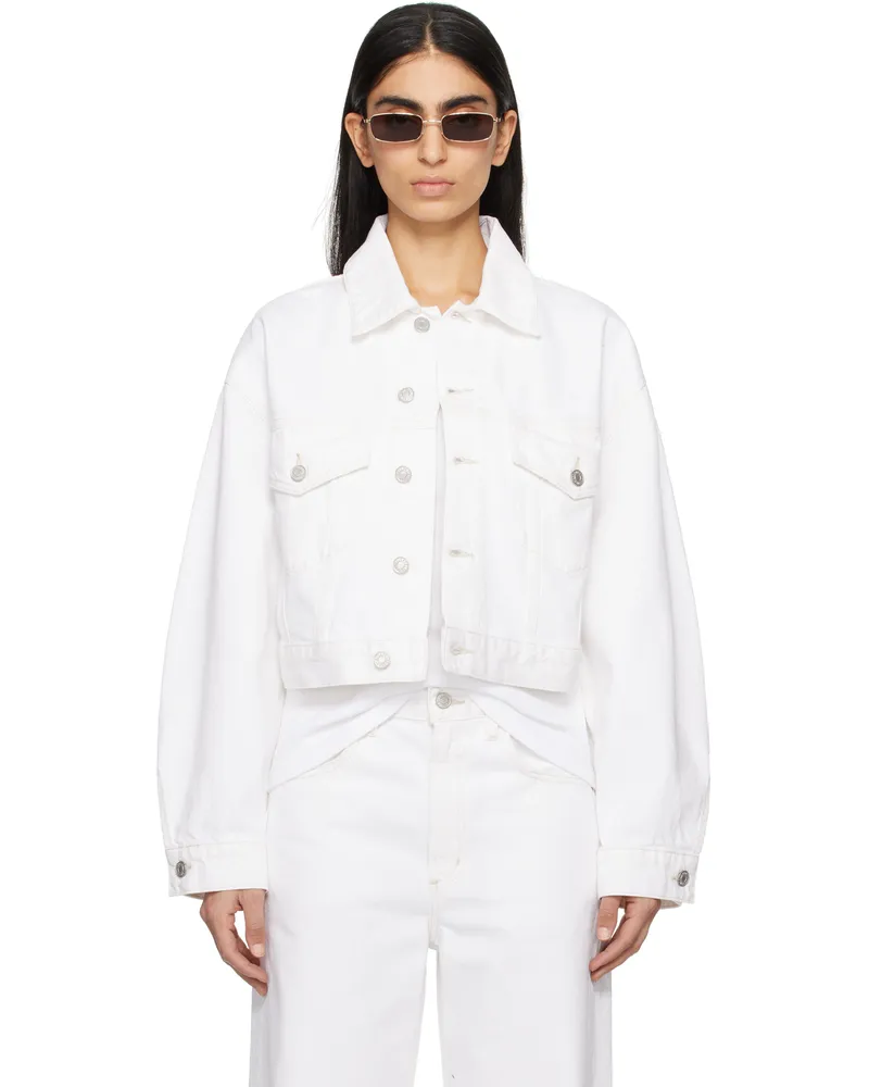 AGOLDE White Palmer Denim Jacket Milkshake
