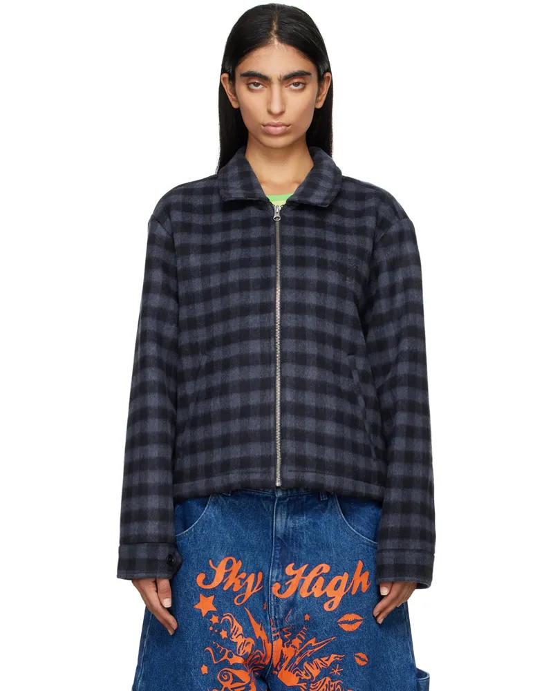Sky High Farm Workwear Navy Wool Zip Jacket 1