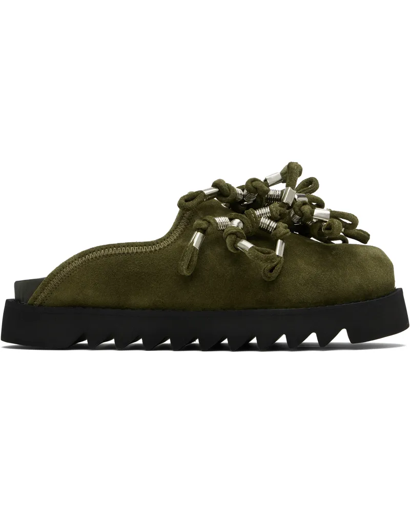 Toga Khaki Suede Loafers Green