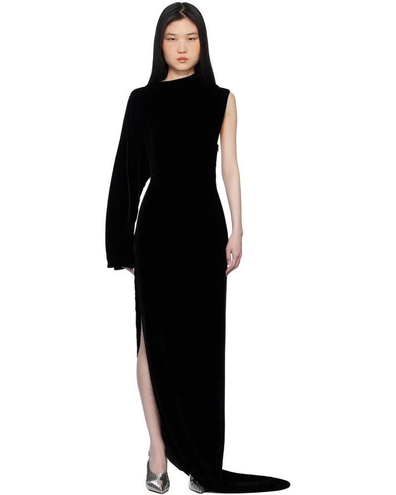 Alaïa Black Velvet Maxi Dress 999